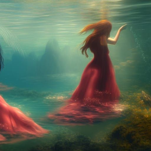 Underwater Singers in Sunlight: Fantasy Concept Art