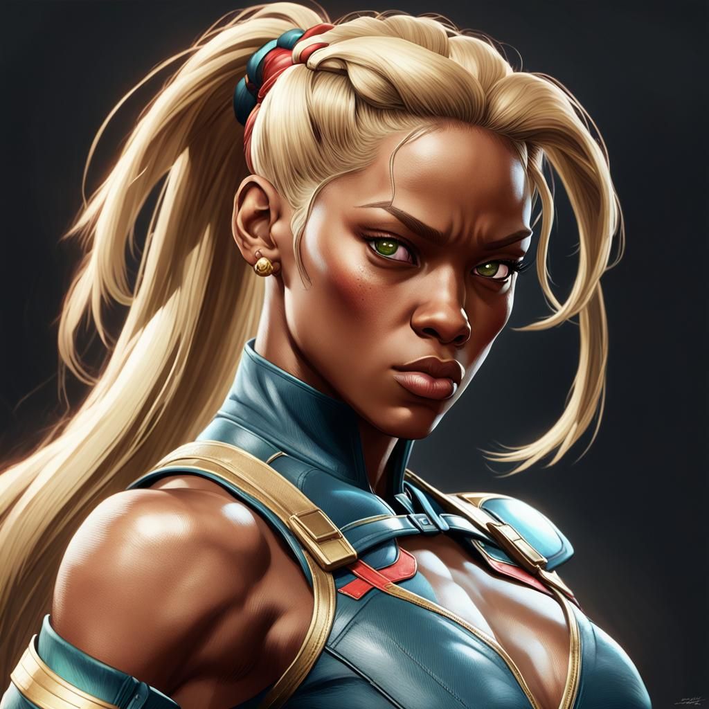 Cammy White Portrait: British Black Woman in Street Art Styl...