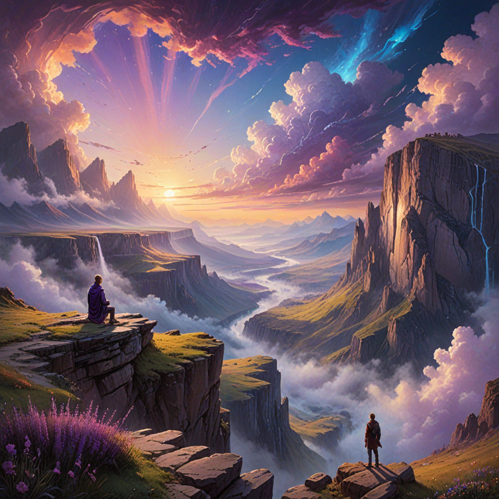 Surreal Landscape Masterpiece in Vibrant Oil Painting