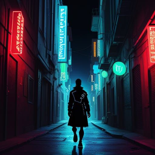 Split Screen: Person and City in Sci-Fi Style