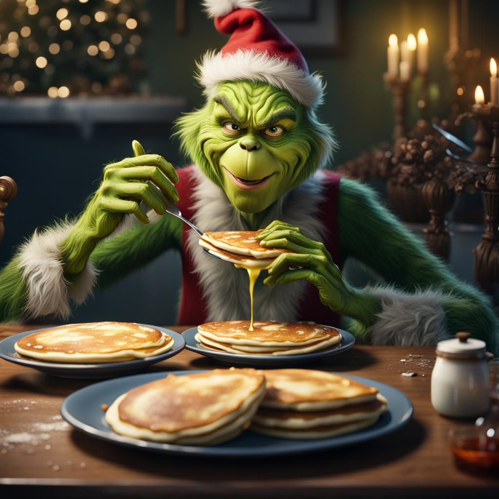 The Grinch Eats Pancakes: Detailed Matte Painting