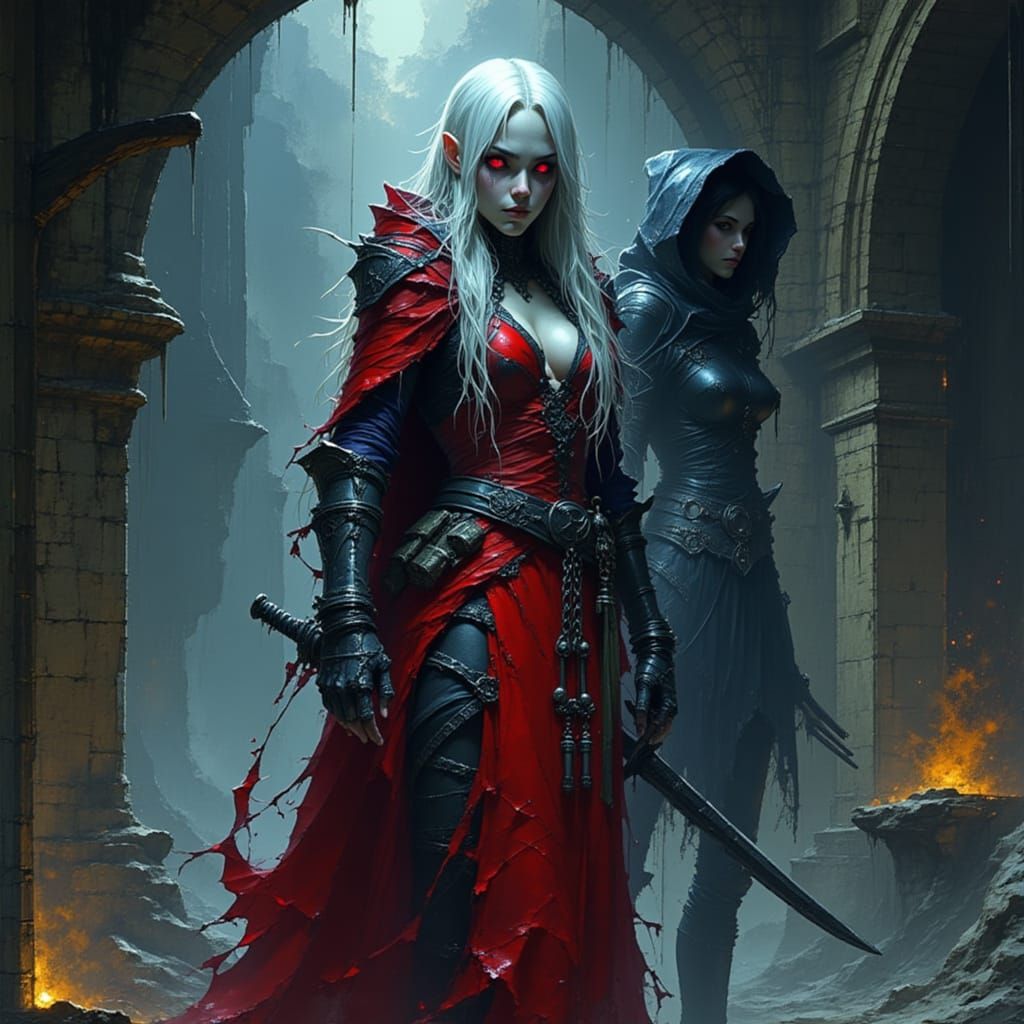 Drow Warrior in Dramatic Underwater Battle