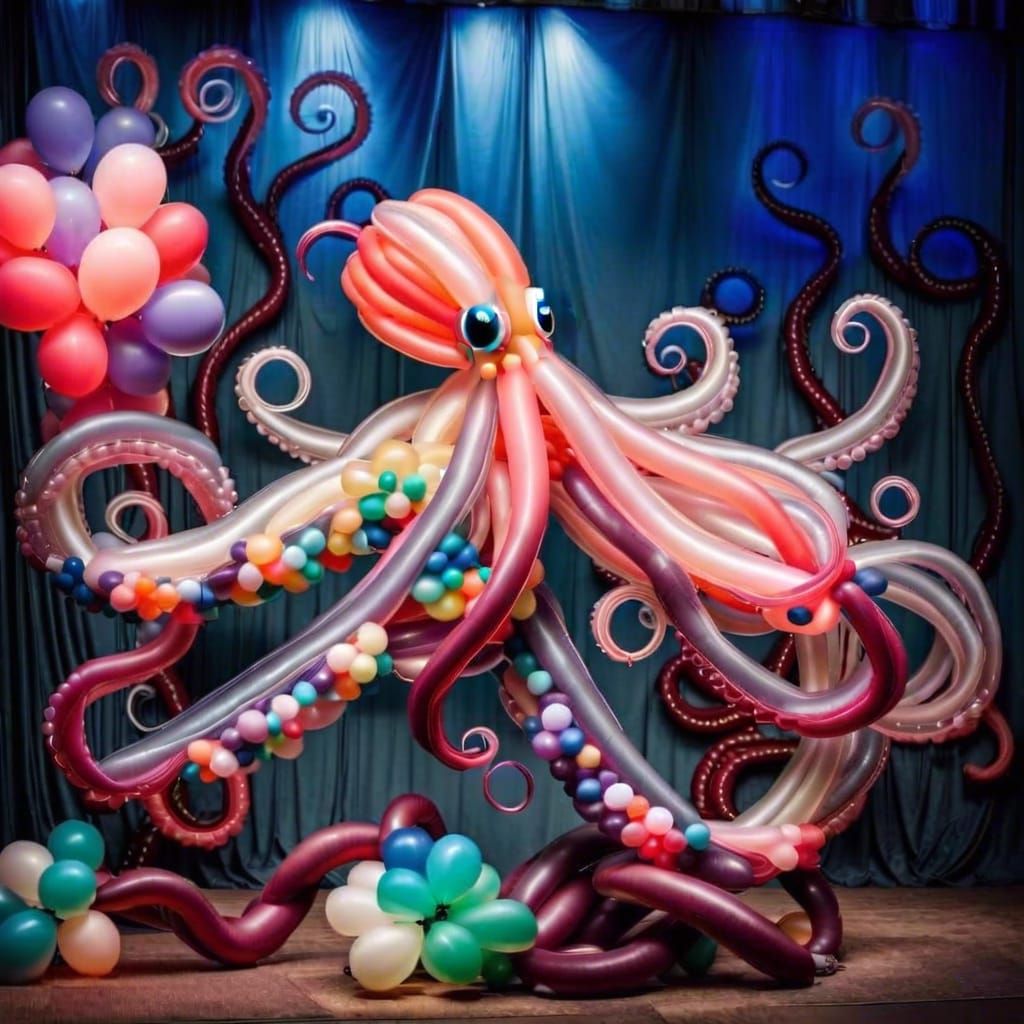 Octopus Balloon Art Display  🎈🐙🎈