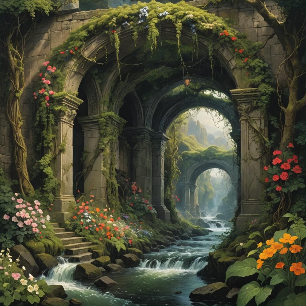 Archway to Darkness in Doré Style