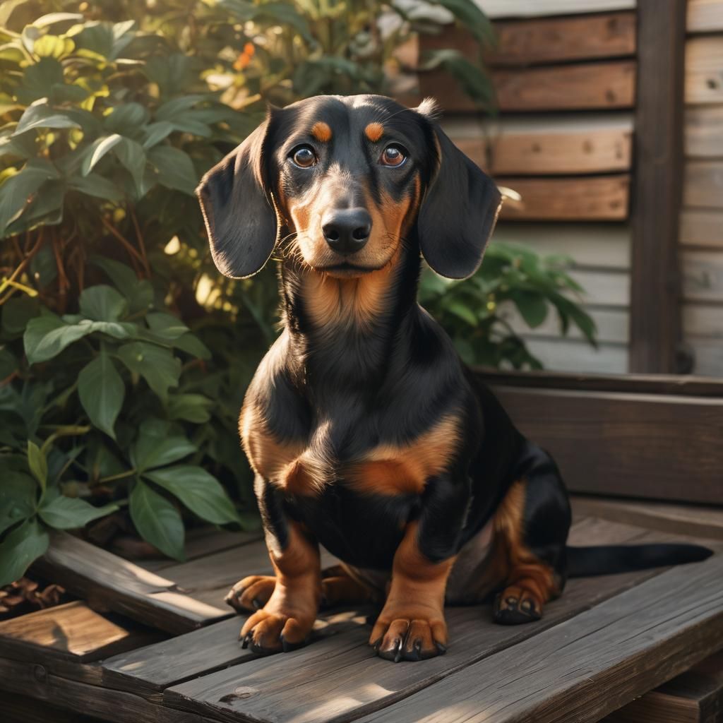 Dachshund Portrait in Golden Light Photography