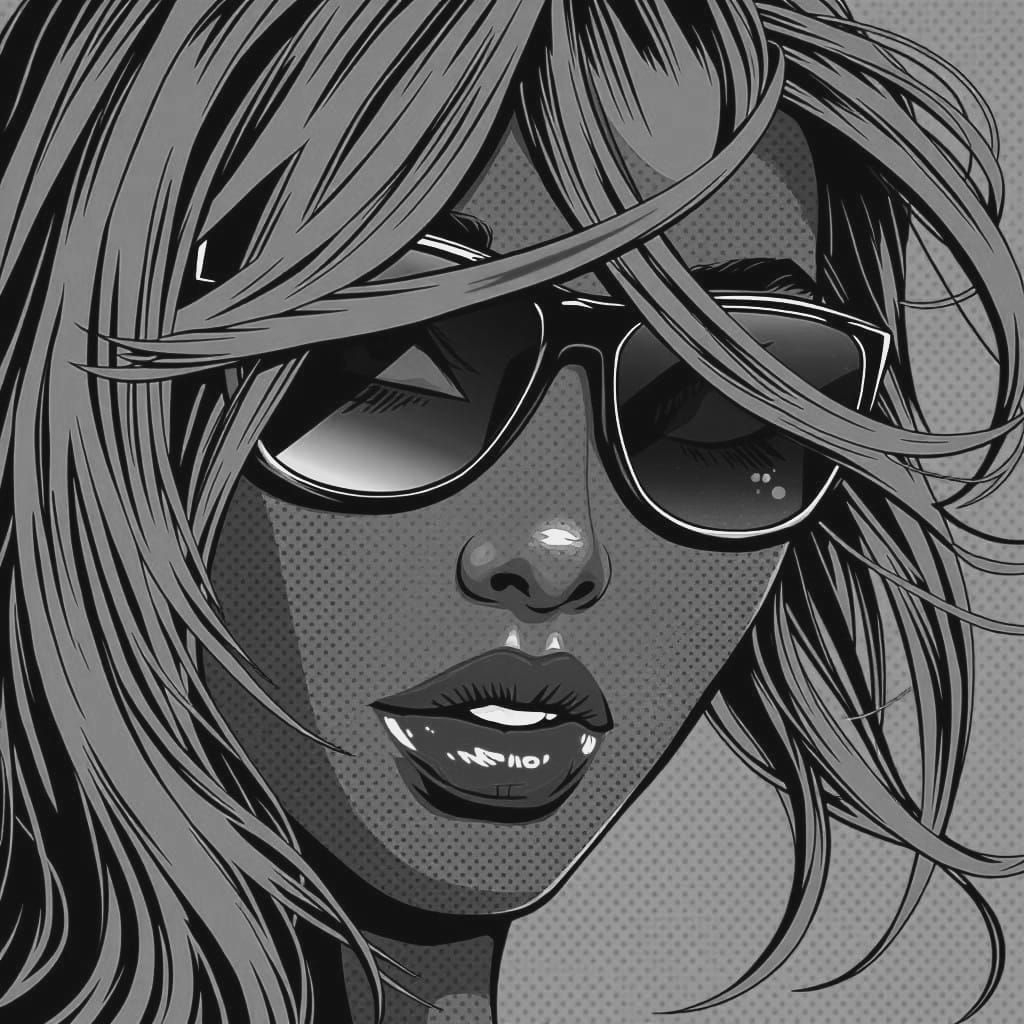 Vibrant Pop Art Portrait of a Woman in Close-Up