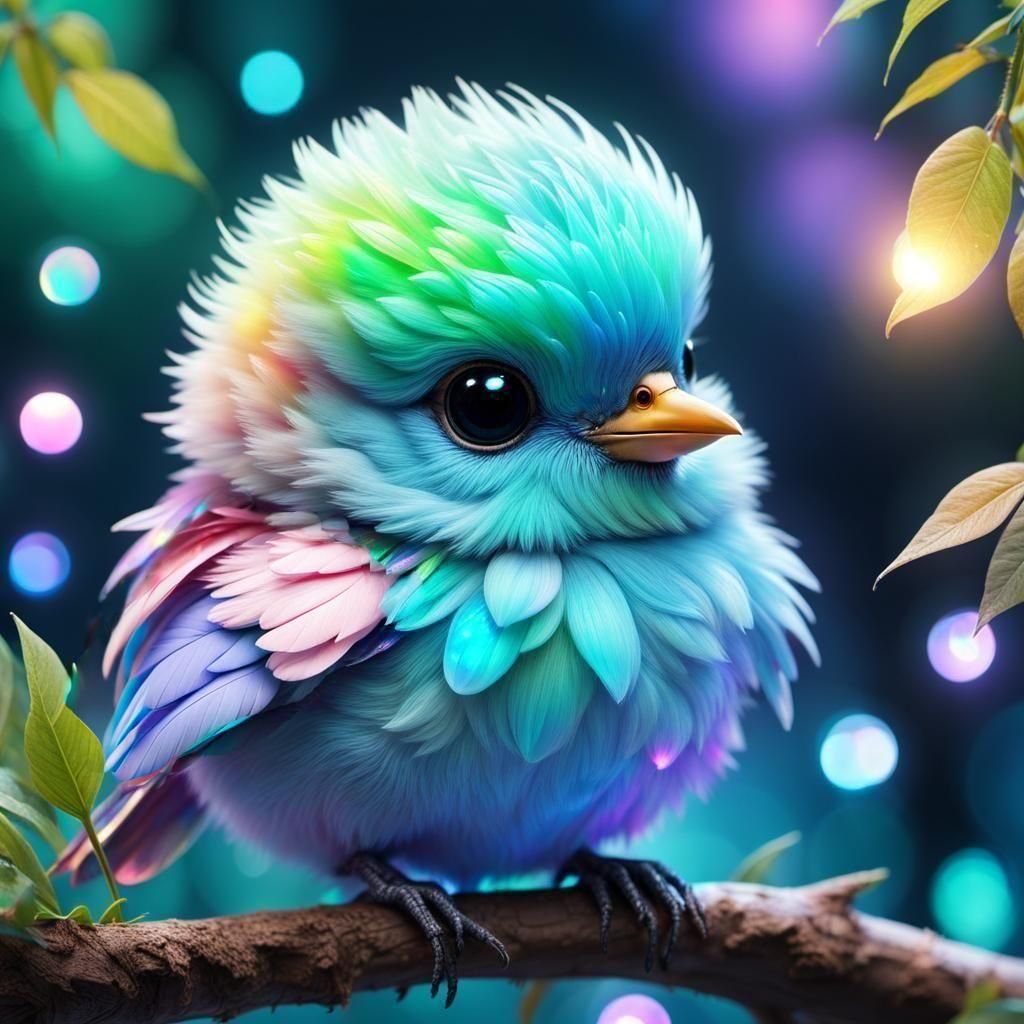 Pastel Bird Wing with Luminous Feathers