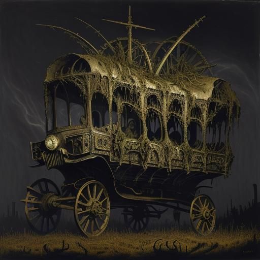 Apocalyptic Ferris Wheel in Expressionist Style