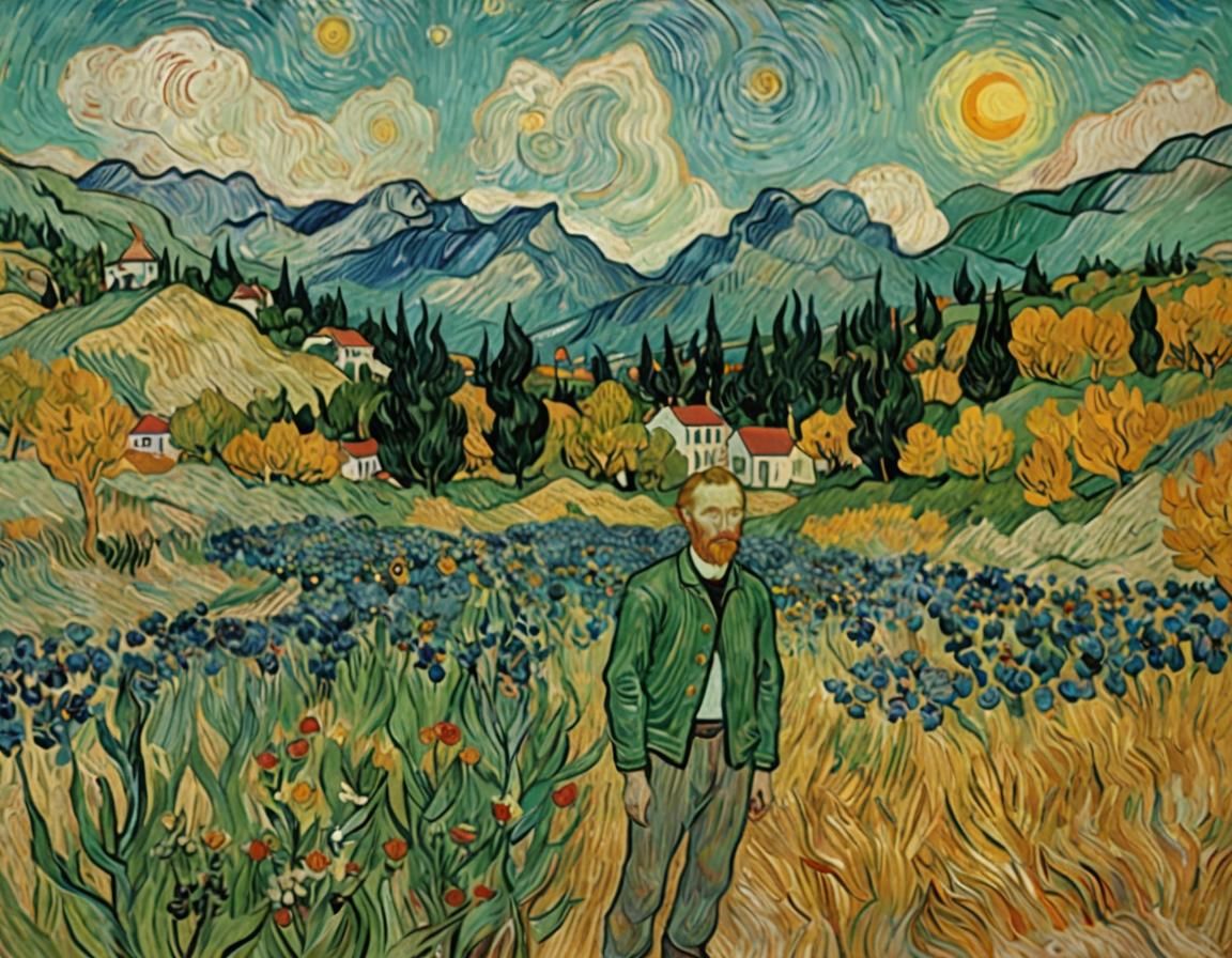 Abstract Painting in Van Gogh Style