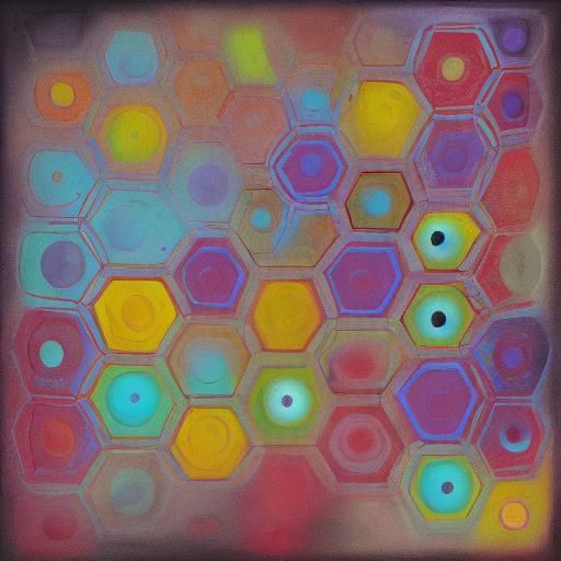 Surreal Geometric Cells in Dali-esque Melting Oil