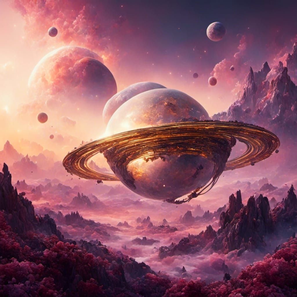 Saturn and Earth Orbit in Galactic Dreamscape