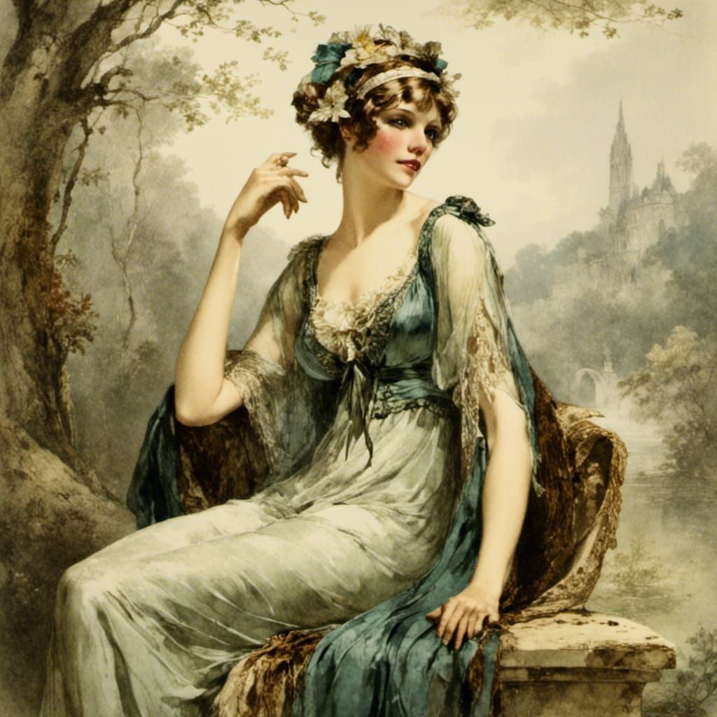 Dark Grunge Regency Dress with Matte Lens