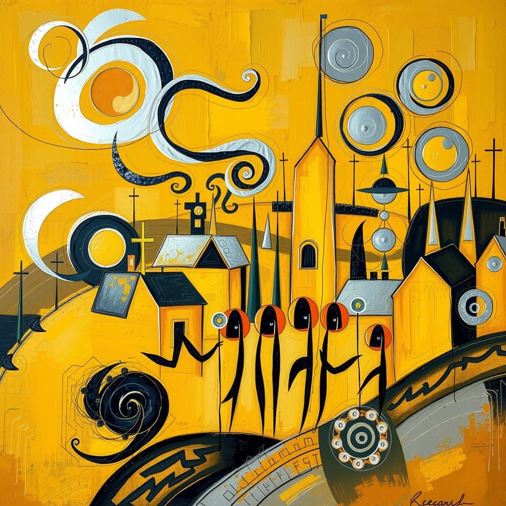 Vibrant Village Concert in Neon Hues