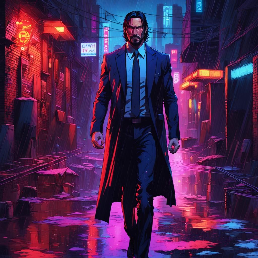 John Wick as Superman in Anime-Inspired 3D Rendering