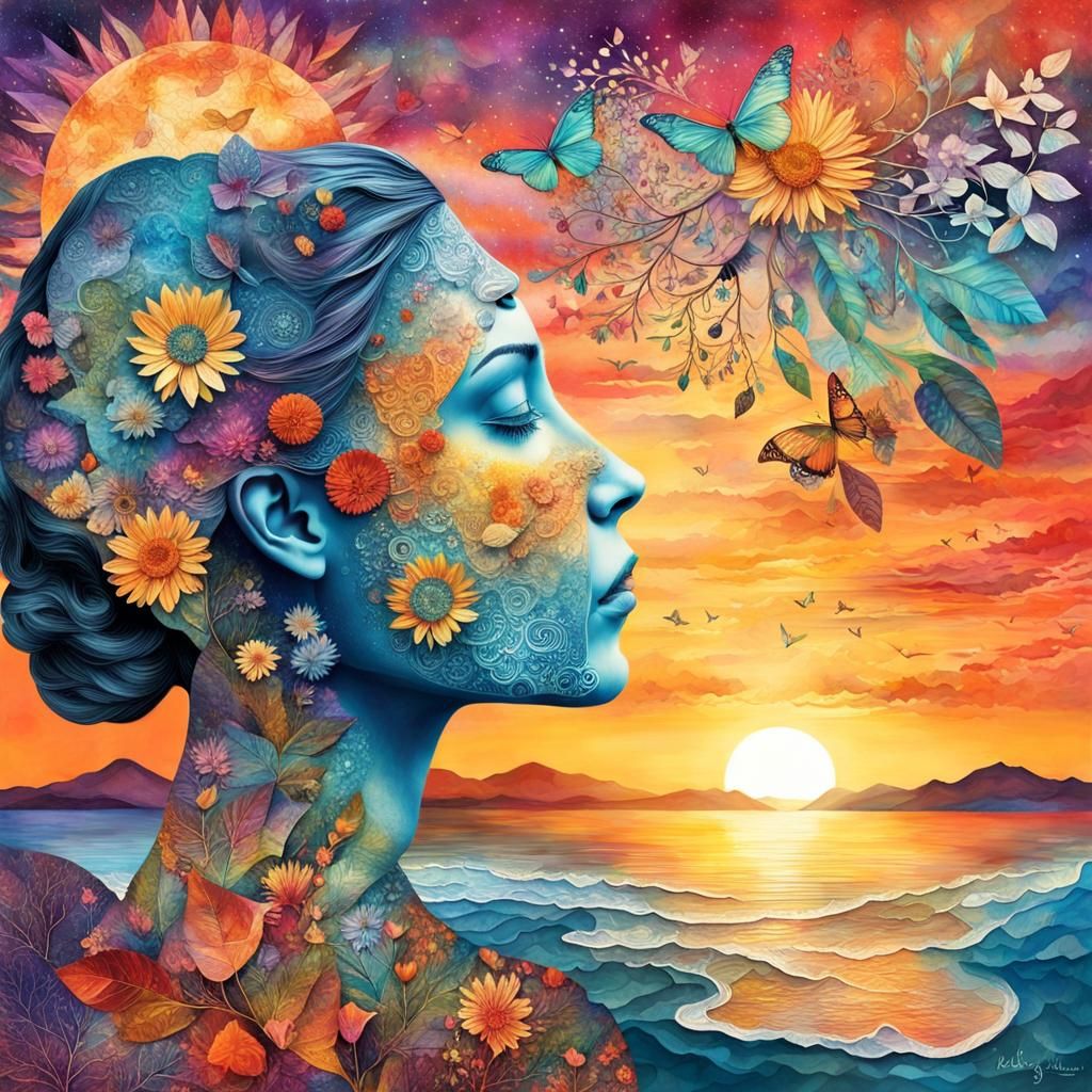 Mesmerizing Bio Art Paper Collage in 8K