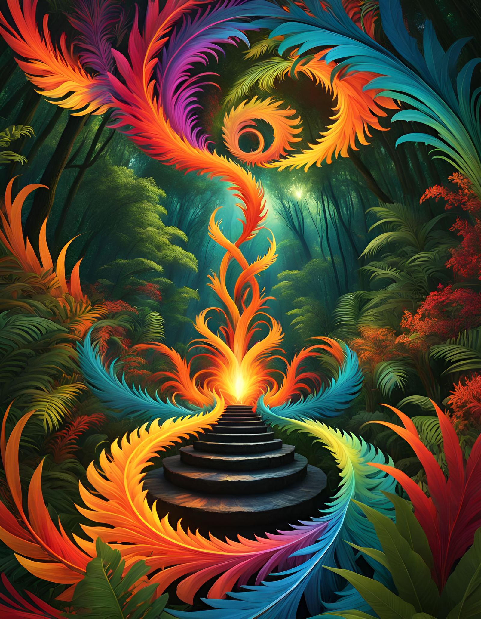 Phoenix Rising in a Jungle Clearing