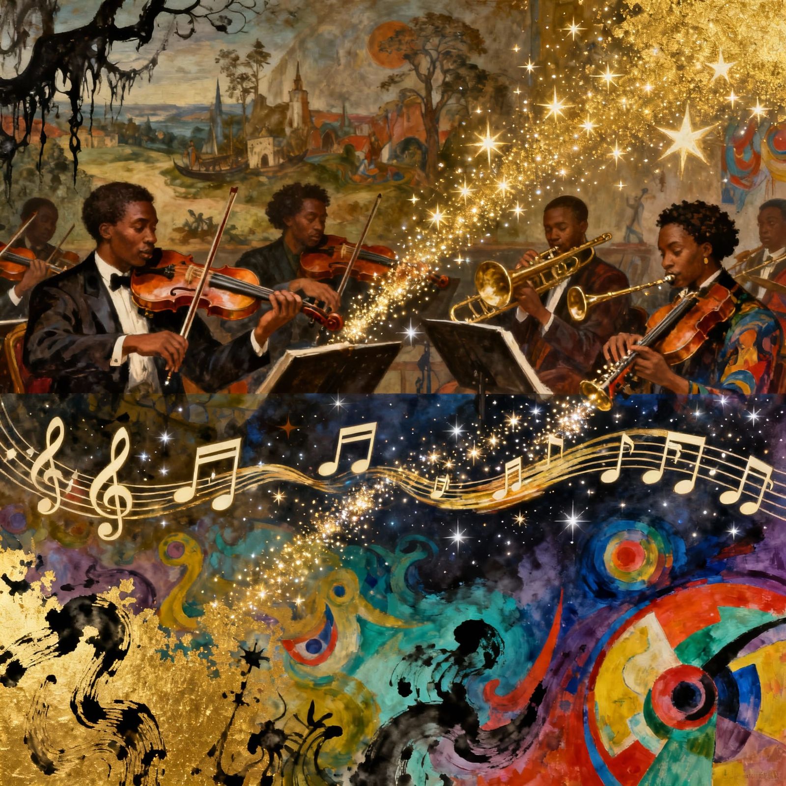 Orchestra of Music and Stars in Expressive Style