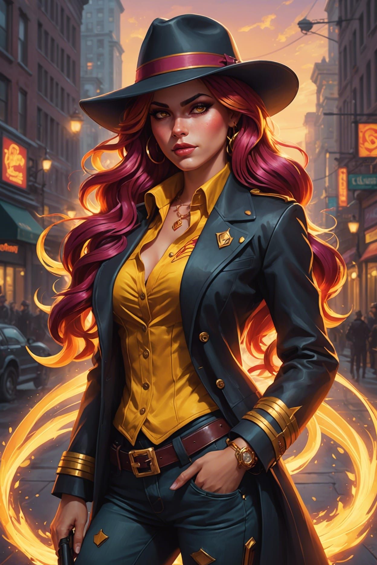Sunset Shimmer as Gangster: Hyperdetailed Concept Art