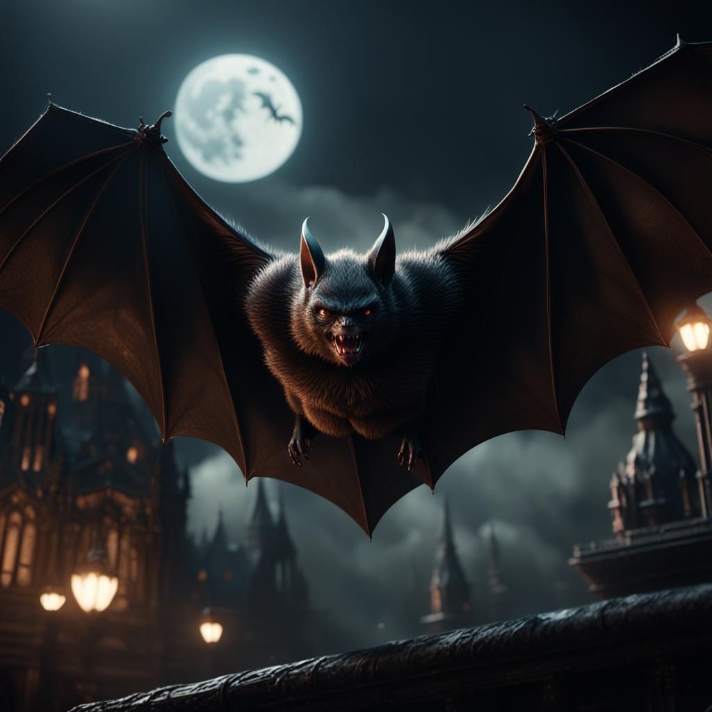 Epic Cinematic Bat in Hyperrealistic Style