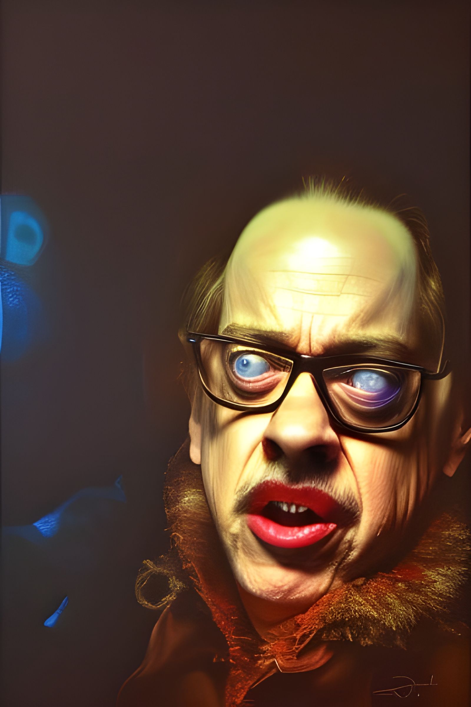 Buscemi Screaming: Hyperdetailed Psychedelic Action Painting