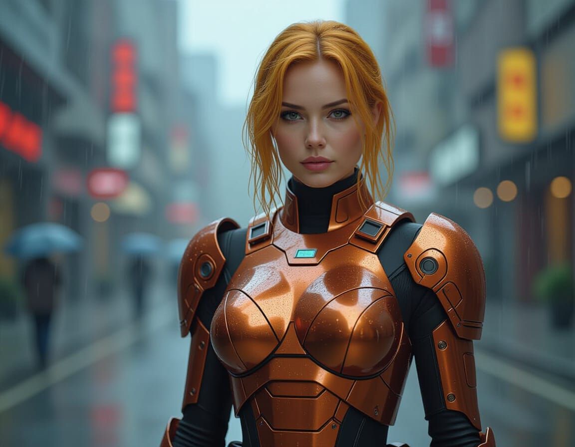 Female Agent in Copper Armor, Airbrush Style