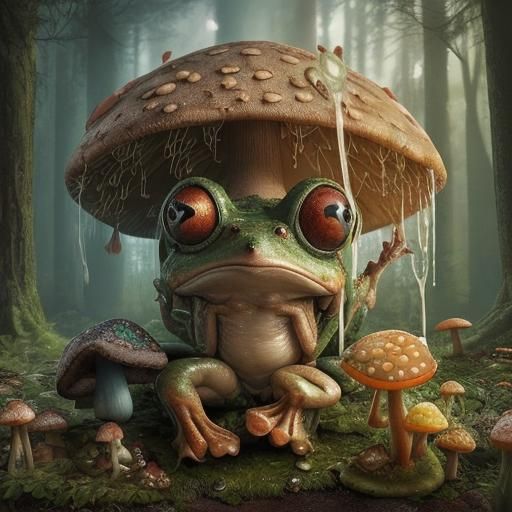Mycelium Frog in Ancient Forest