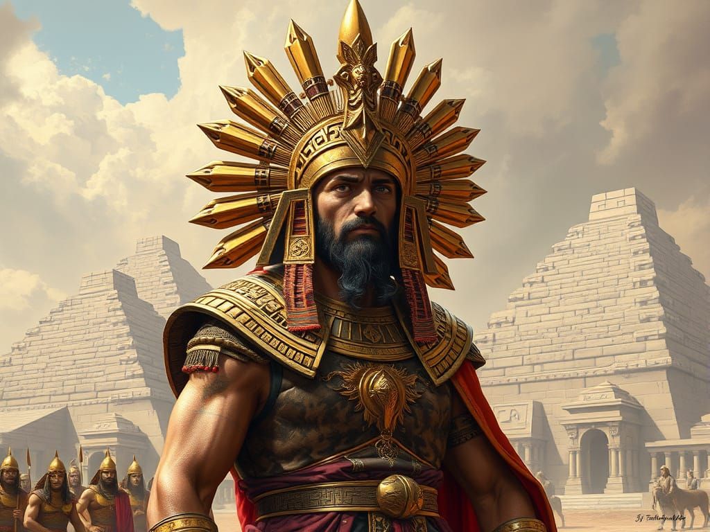 Ornate Assyrian King in Babylonian Setting