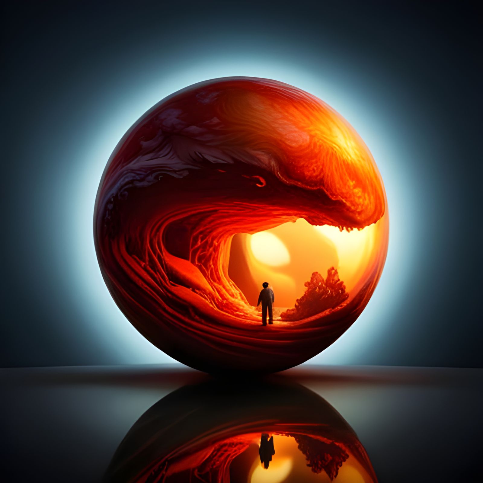 Dragon in a Bottle: Bioluminescent Sci-Fi Art