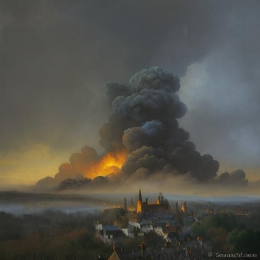 Cozy Cottage House as Impressionist Gouache Painting