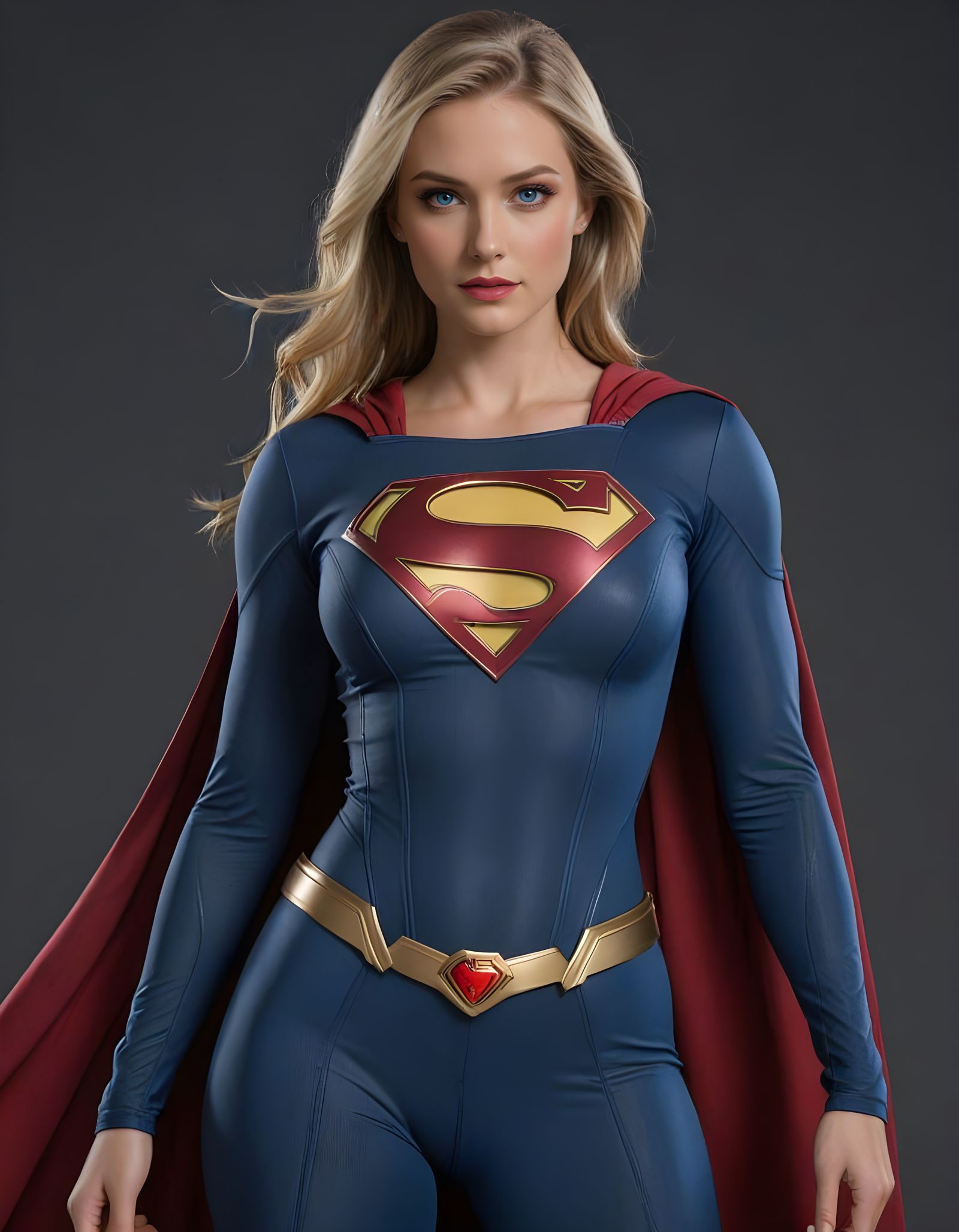 Avant-Garde Supergirl in Stunning Blue-Eyed Glamour