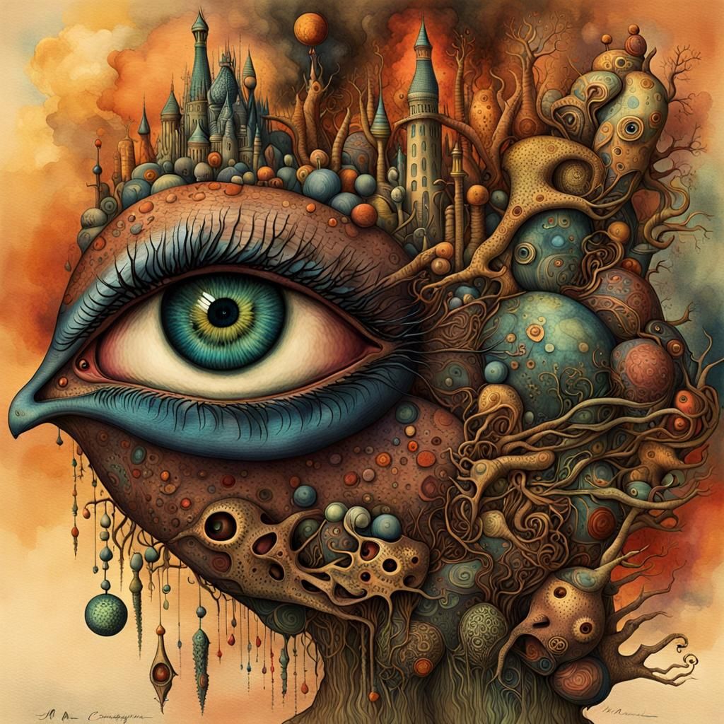 Surrealistic Dreamscape in Organicpunk Style