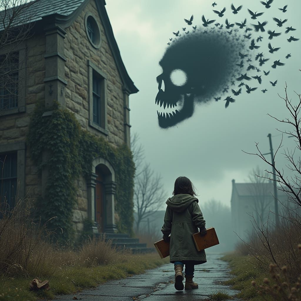 Foreboding Walk to School: Gothic Landscape