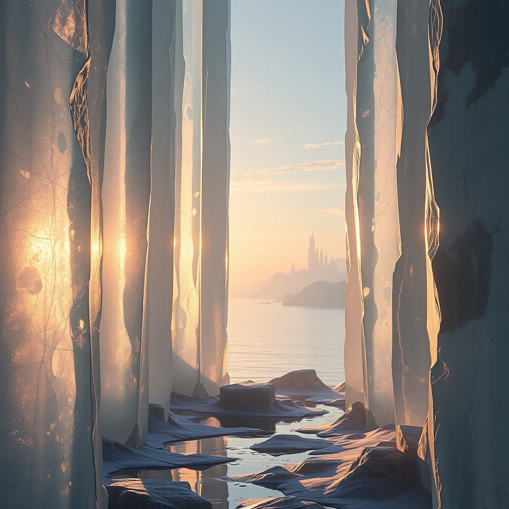Alinor's Crystal Walls Reflect Dawn Light