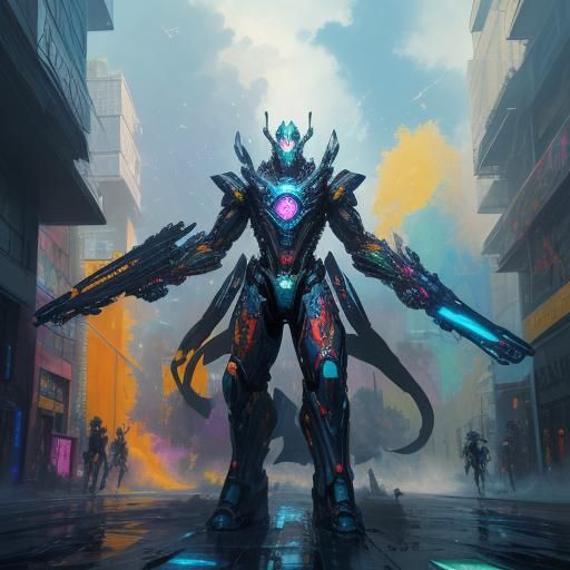 Dragon QR Code Art with Abstract Design