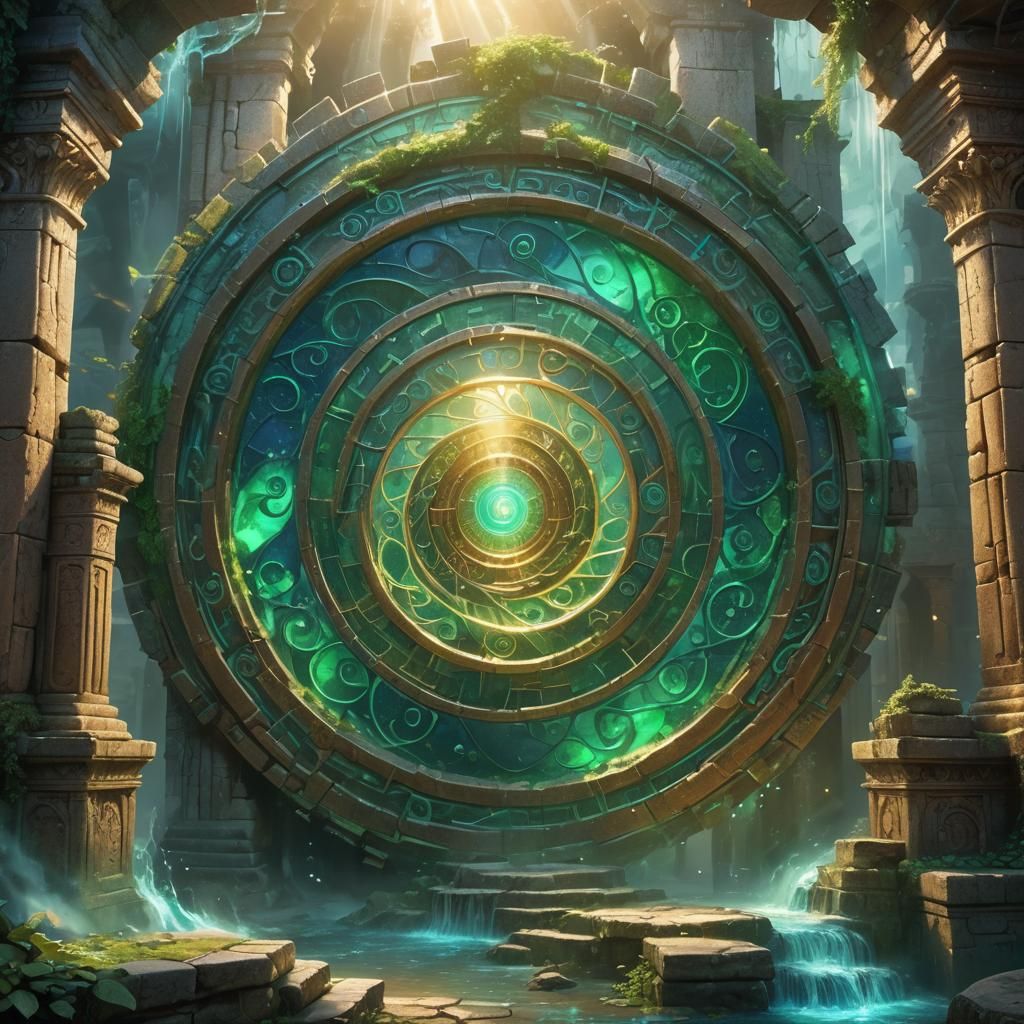 Mystical Vortex in Ancient Ruins: Fantasy Concept Art