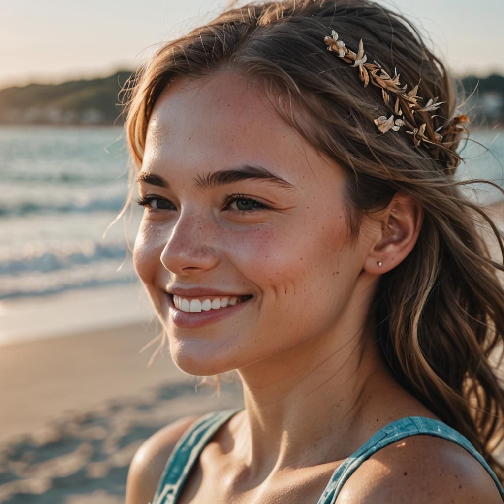 Smiling Girl Profile on Beachview