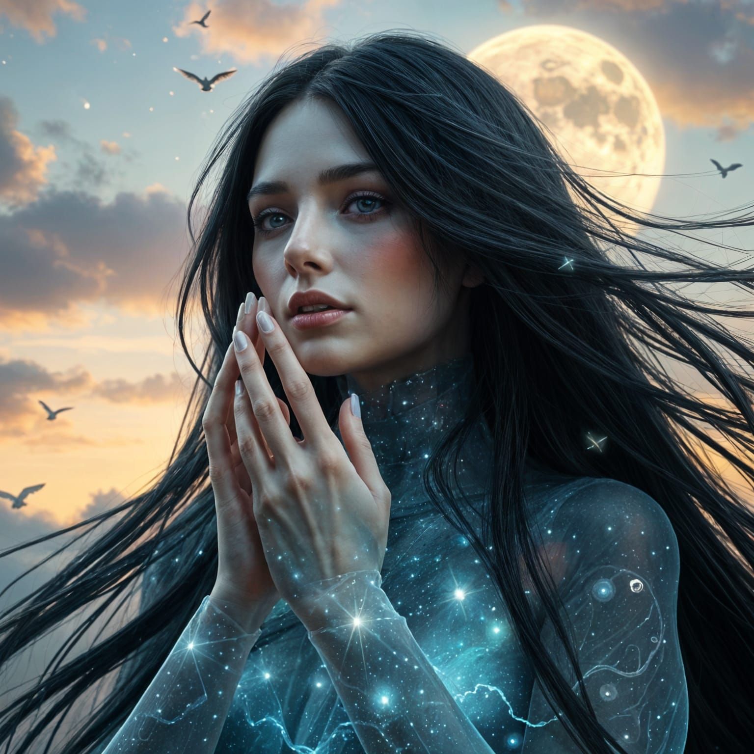 Ethereal Goddess of the Night Sky