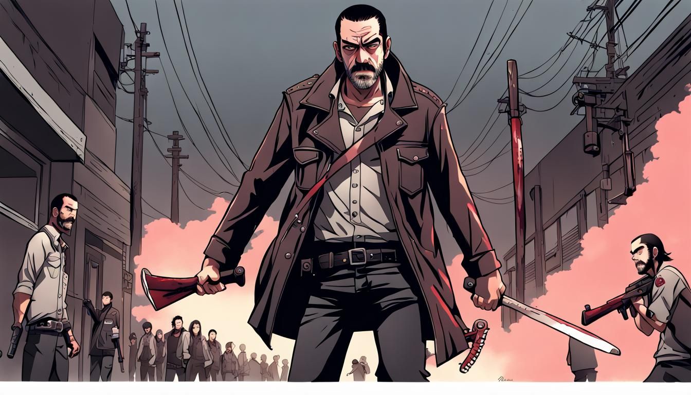 Negan in Anime Key Visual Style