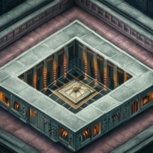 Jeff Bezos Sacrificial Altar in Acrylic Pixel Art