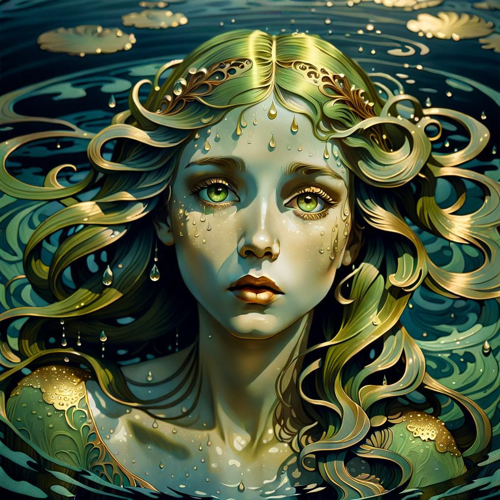 Siren Emerging: Art Nouveau Dark Fantasy in Silkscreen