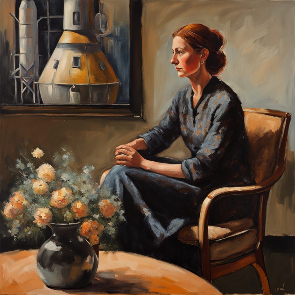 Modigliani-Inspired Portrait in Earthy Tones