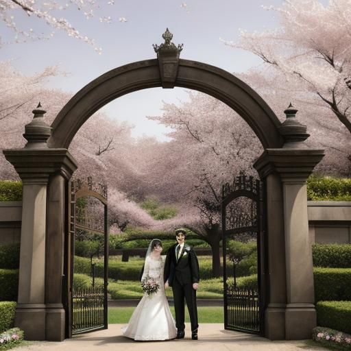 Sepia art illusion
Edwardian couple wedding portrait
Cherry blossoms gate