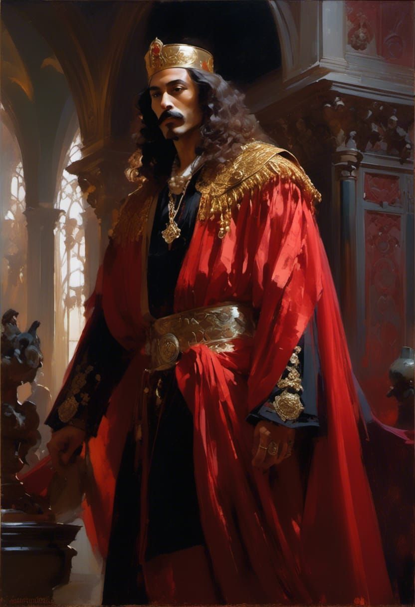 Vlad the Impaler Portrait in Surrealist Style