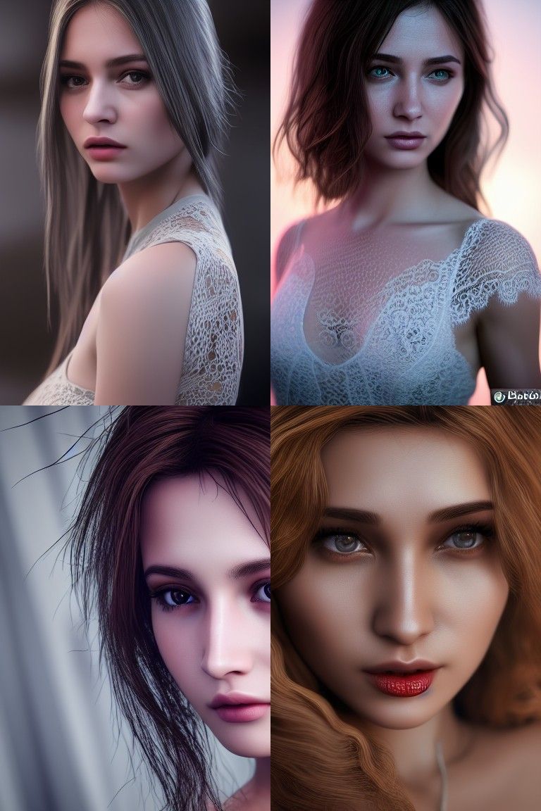 Lace-Adorned Beauty in Hyperrealistic Detail