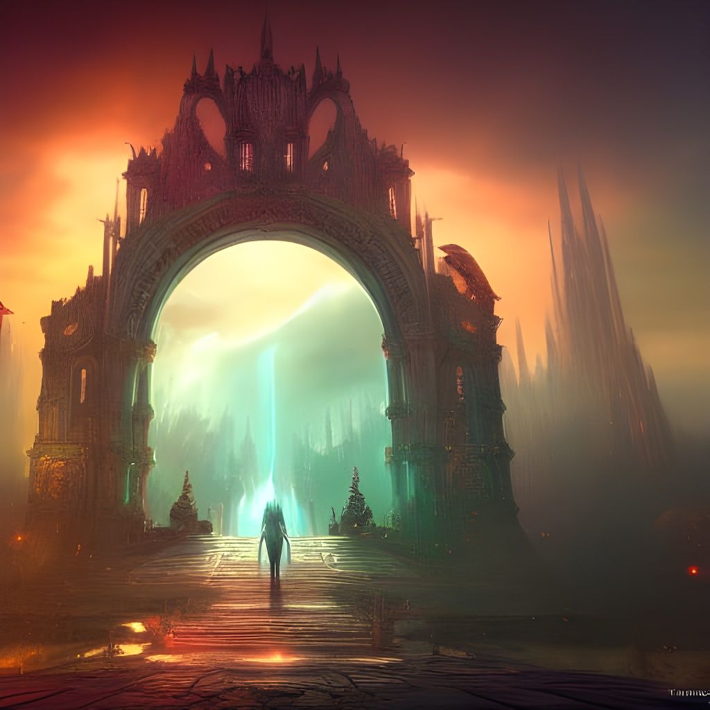 Fantastical Gate to Another World in Detailed Matte Painting