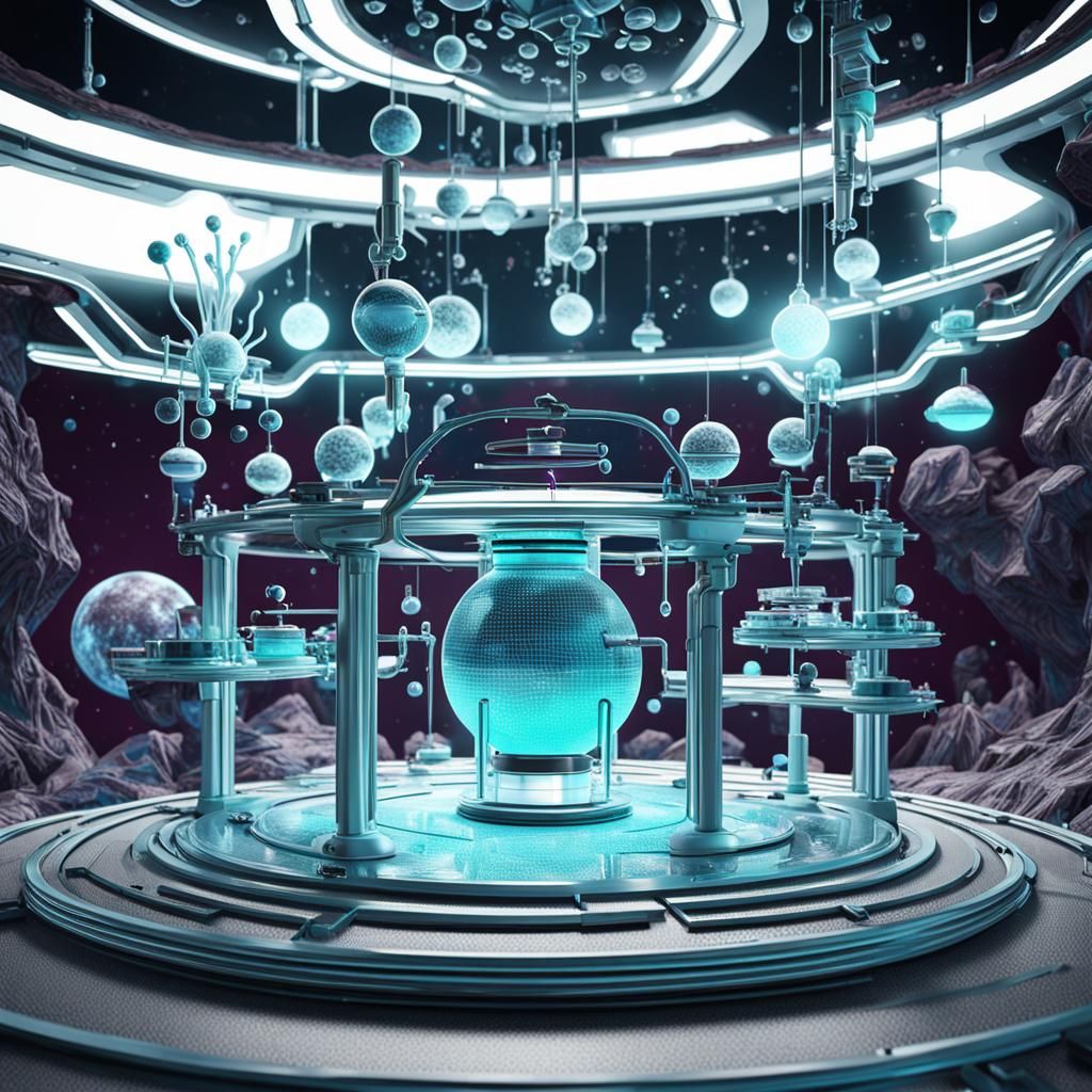 Alien Doctor in Planet Laboratory, Cinema 4D Render