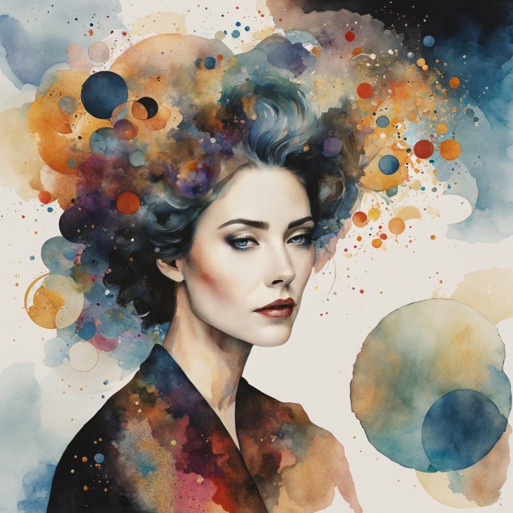 Ethereal Portrait of a Pianist in a Dreamlike Watercolor Sty...