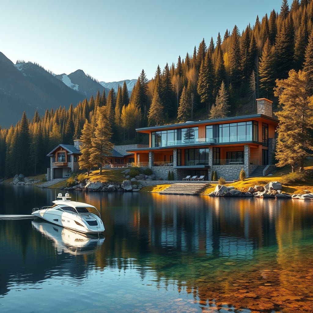 Luxurious Colorado Mountain Estate with Serene Lake and Yach...