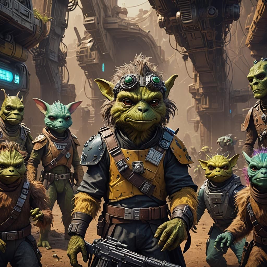 Feathered Alien Hybrid: Detailed Matte Painting