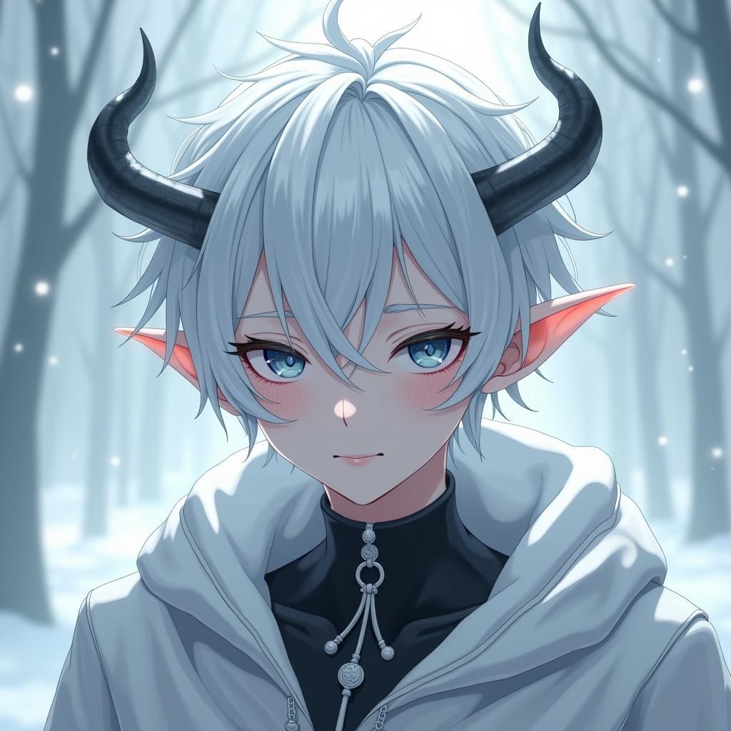 Anime-Inspired Wight Demon with Platinum Hair